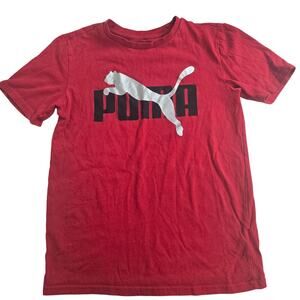 Puma Spellout T-Shirt Boys Short Sleeve Red Athletic L 10-12‎